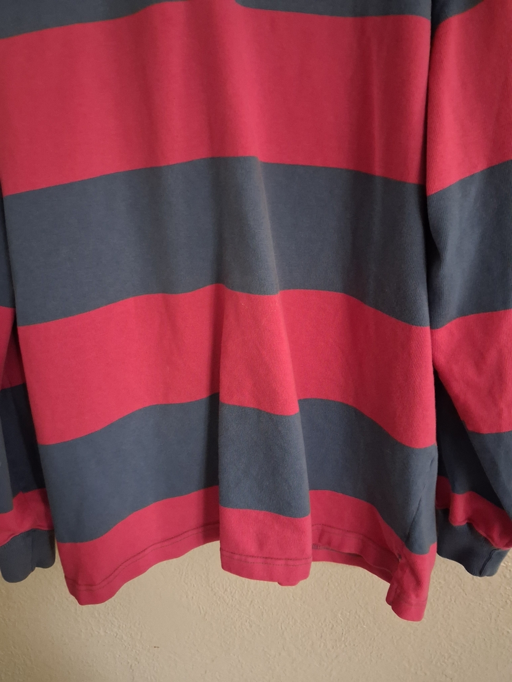 Polo Ralph Lauren Vintage Red and Blue Striped Rugby Polo XL - Picture 3 of 5
